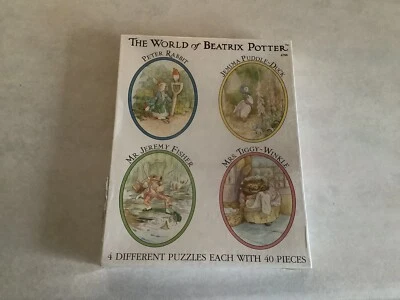 vintage new sealed world of beatrix potter jigsaws 4 x40 piece michael stanfield - Image 1 of 4