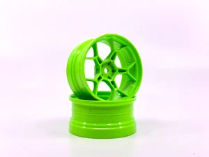 DS Racing Drift Feathery Light 5Y Wheels Rims Flu Green 6mm Offset 1/10 RC Cars - Picture 1 of 5