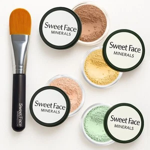 CONCEALER & CORRECTOR KIT with BRUSH Mineral Makeup Set Bare Skin Matte Powder - Picture 1 of 24