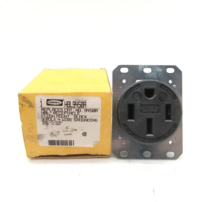 Hubbell HBL9450A Flush Mount Black Receptacle - Image 1 of 4
