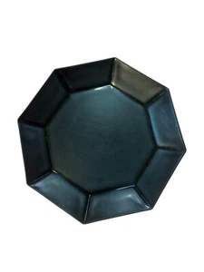 Arcoroc Octime Black Glass Salad Dessert Bread Plate Octagon 7 3/8" France - Picture 1 of 6