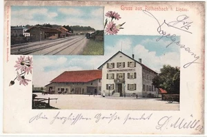 Röthenbach bei Lindau Bodensee, Bahnhof und Gasthaus zur Post 1904 - Picture 1 of 2