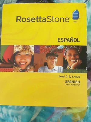 Rosetta Stone Spanish Espanol (Latin America) Level 1-5 Set VG  missing headset - Image 1 of 3