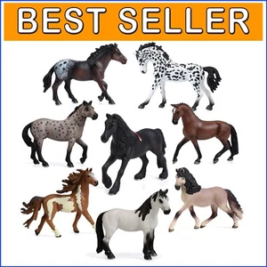 Authentic 8PCS Horse Figurines - Premium Plastic Toys for Imaginative Fun - Picture 1 of 9