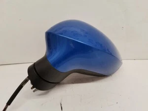 SEAT LEON 2010-2012 n/s near passenger left wing door mirror blue - Picture 1 of 12