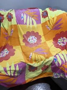 Vtg Terrisol Beach Towel Blanket Flowers Pink Terry Cotton Brazil Large 61x52" - Picture 1 of 4
