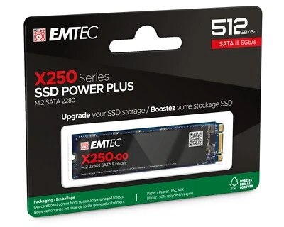 EMTEC Power Plus X250 M2 SSD 512 GB SATA III 520 MB/s Lesen (ECSSD512GX250)