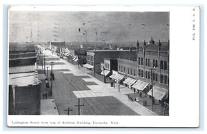 Postal Ludington Street From Top Rathfon Building Escanaba MI Michigan UDB G5 - Imagen 1 de 2