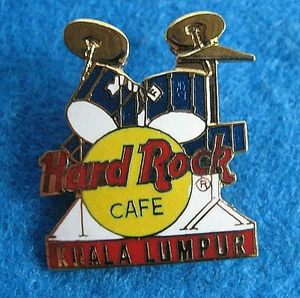 KUALA LUMPUR BLUE VINTAGE CLASSIC DRUMKIT DRUMS RED NAME BAR Hard Rock Cafe PIN - Picture 1 of 1