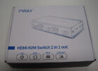 PWAY+HDMI+KVM+Switch+2+Port+Box+Hub+2in1out+Open+Box+W+Cables+PW-S7206H