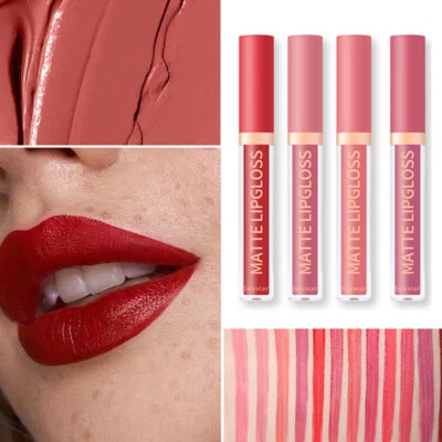 Lady Matte Velvet Lip Gloss Liquid Lipstick Nude Lip Tint Long Lasting Makeup  . - Image 1 of 4