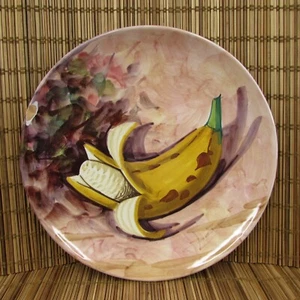 Vintage Peasant Village Italian Pottery Hand Painted Fruit Banana 8.25" Plate - Picture 1 of 8
