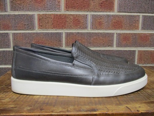 Mocassini Ecco uomo 10 10 5 grigio pelle mocassini slip on scarpe guida EU 44