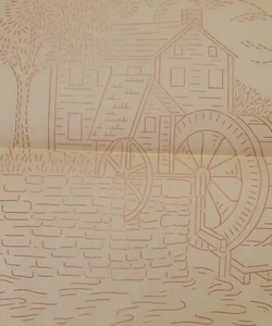 Vintage Transfer Covered Bridge Mill House Patterns MCM Workbasket Iron On 1970s - Picture 1 of 7