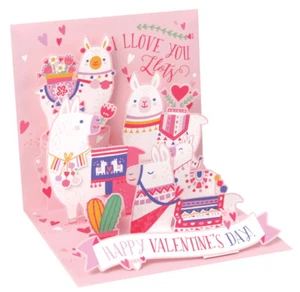 Tarjeta emergente Llama Love - Treasures 3D - Feliz Día de San Valentín - Imagen 1 de 2