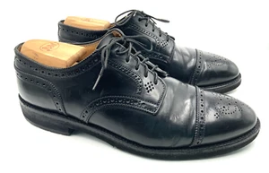 ALDEN 8.5B/D Medaglione Nero Cap Toe Shell Cordovan - Foto 1 di 19