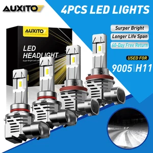 Combo 9005+H11 LED Bulb Headlight Kit High Low Beam 6500K Xenon White No Error - Picture 1 of 11