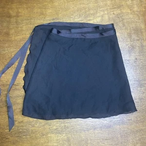 Ballet Wrap Skirt Black Chiffon Tie Side Adult Dance Wear Womens M/L - Picture 1 of 3