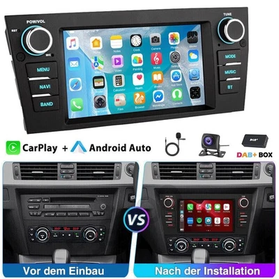 DAB+ 32G Carplay Für BMW 3er E90 E91 E92 E93 Android 14.0 Autoradio KAM GPS Navi - Bild 1 von 4