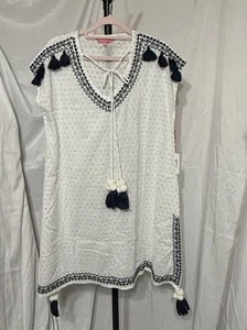 Neu mit Etikett Simply Southern ärmelloses weißes besticktes Kleid mit Quasten Medium - Bild 1 von 9