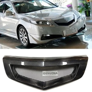 For Acura TL 2009-2011 Sedan Carbon Fiber Front Bumper Grill Grille Hood Cover - Picture 1 of 9