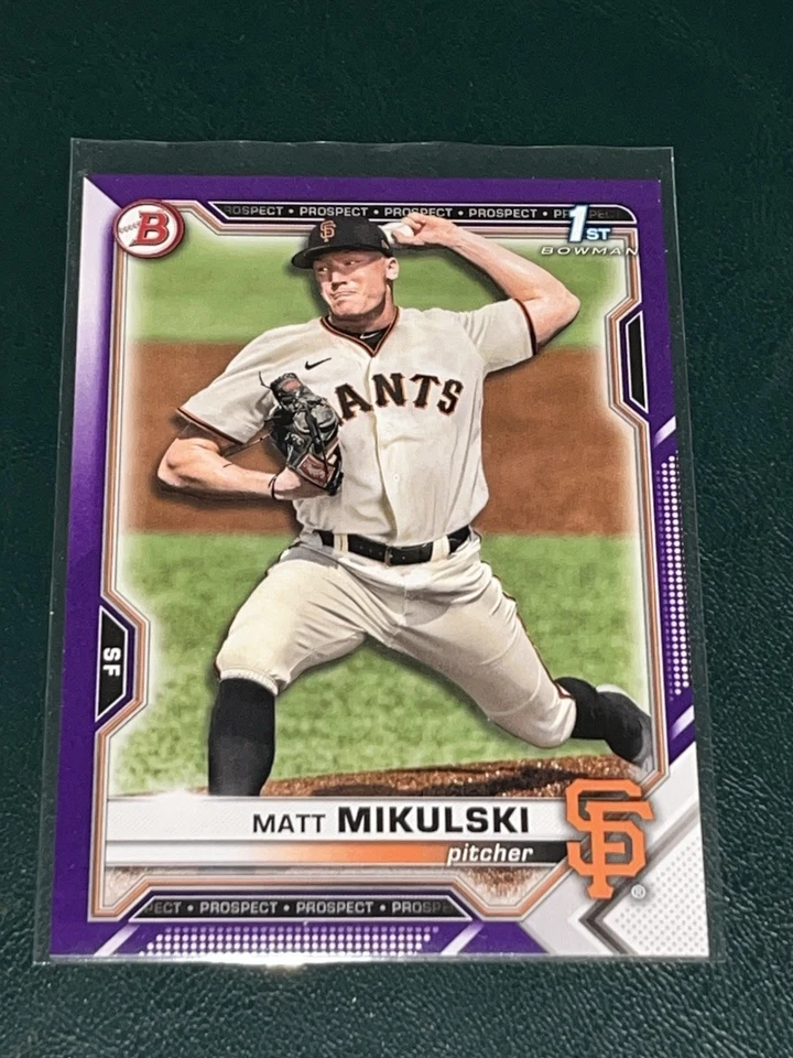 2021 Bowman Draft Matt Mikulski PURPLE /250 - Image 1 of 1