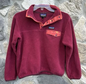 Patagonia Synchilla Pullover Sweater Girls Size Small Purple Cozy Fleece Outdoor - Picture 1 of 4