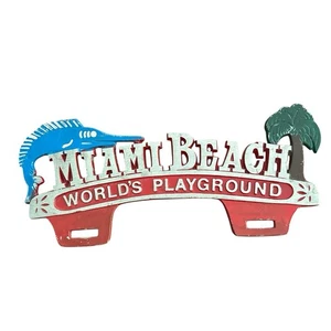 VINTAGE MIAMI FLORIDA ORIGINAL ALUMINIUM NUMMERNSCHILD AUFLAGE WELTEN SPIELPLATZ - Bild 1 von 2