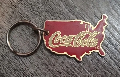 Vintage 1987 Coca Cola United States Keychain Key Ring  (FREE SHIPPING) - Image 1 of 3