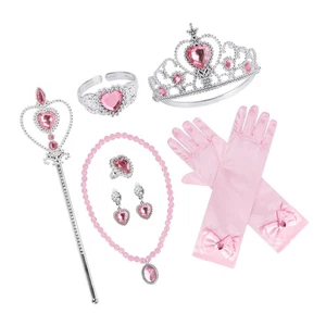 Prinzessin Verkleidung Party Zubehör für Prinzessin Kostüm Handschuhe Diadem Stab Ne... - Bild 1 von 7