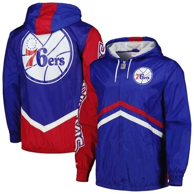 NEW Philadelphia 76ers Mitchell & Ness Undeniable Full-Zip Windbreaker Jacket - Image 1 of 3