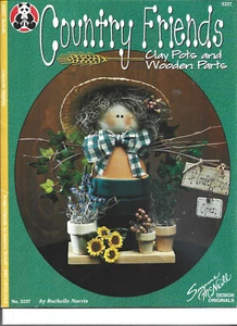 Country Friends Clay Pots & Wooden Parts Suzanne McNeill Design #3237 Pattern - Picture 1 of 2