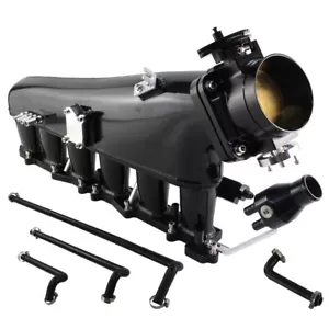 Intake Manifold Fuel Rail Throttle Body 90mm For Skyline GTR R32 R33 RB26DET BK - Picture 1 of 13