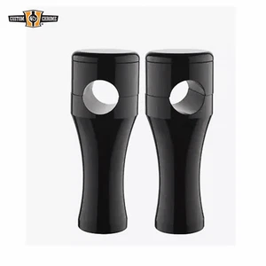 Black 4" Rise Smooth Handlebar Top Risers Fit For Harley 1" Handle Bars Clamping - Picture 1 of 1