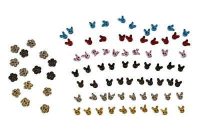 Job lot doll making mini buttons 4mm sew on 2 hole buttons rabbit flower shapes - Image 1 of 4