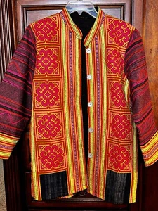 Unique Handmade Stitched Coat Unisex Colorful Patterns From Thailand Traditional - Picture 1 of 8