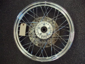 2007 07 HARLEY DAVIDSON FAT BOB LACED FRONT WHEEL STRAIGHT #1310 - Picture 1 of 6