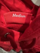 NEW SUPREME SS19 Sz M Medium Set In Logo Hooded Sweatshirt Hoodie Red Pullover