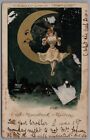 Comic Humor ""Moonstruck Maiden"" gepostet Poststempel c1900s edwardianische Postkarte