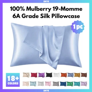 100% Mulberry Silk Pillowcase – 19 Momme, 6A Grade Silk, Skin & Hair Care - SKYE - Picture 1 of 19