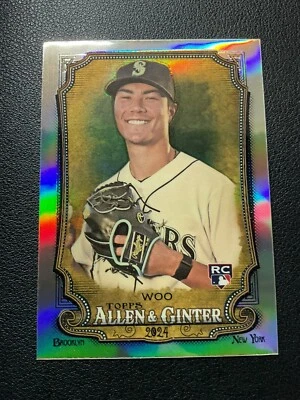 2024 Topps Allen & Ginter Chrome Refractor #78 Bryan Woo, Seattle Mariners - Image 1 of 2