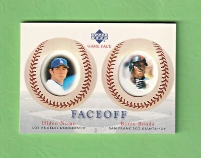 2003 Upper Deck Hideo Nomo Dodgers/ Barry Bonds Giants Game Face Baseball #183  - Image 1 of 2