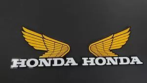 Original Honda Flügel Aufkleber Embleme Gold Honda Motorrad XR XL VF NSR u.a. - Bild 1 von 8