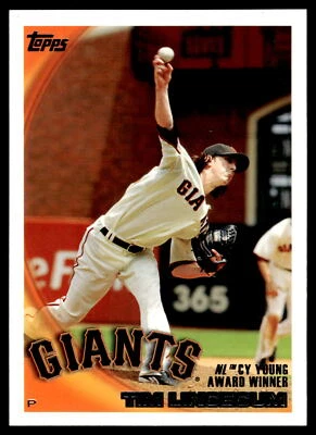 2010 Topps #9 Tim Lincecum CY Young Award Winner San Francisco Giants - Image 1 of 2
