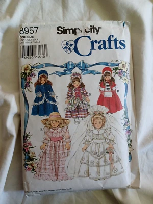 Simplicity Crafts 8957 16-18" Doll Clothes Pattern-Gowns-Uncut - Image 1 of 4