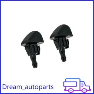 Set of 2 Front Windshield Washer Spray Nozzle Black for 2013-2018 Mazda CX-5 - Picture 1 of 6