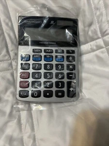 Basics LCD 8-Digit Desktop Calculator, Silver 2 Way Power New - Picture 1 of 7