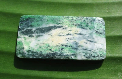 Burmese Maw Sit Sit Jade Plaque Cabochon.  26 Carats. 39mm X 20mm X 3mm - Image 1 of 4