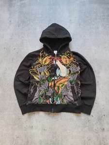 Ed Hardy By Christian Audigier Y2K Vintage Womens Hoodie Size L - Picture 1 of 11