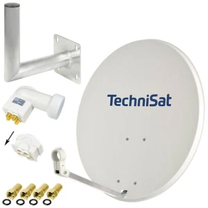 SAT Anlage TechniSat 80cm Schüssel + LogiSat Quad LNB Wandhalter 25cm HDTV HD h - Bild 1 von 7